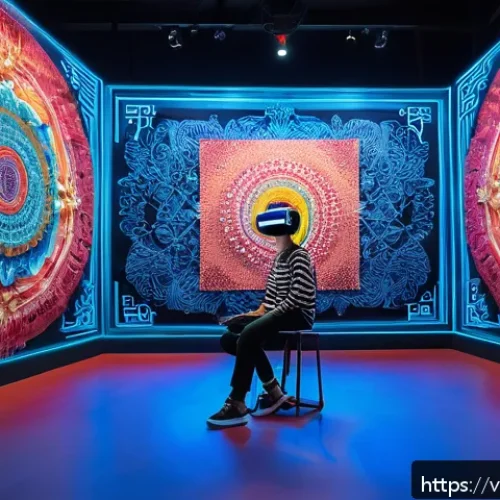 Home 30 GAN 예술 - A futuristic digital art studio in Hanoi, Vietnam, showcasing a Vietnamese artist using a GAN-powere...