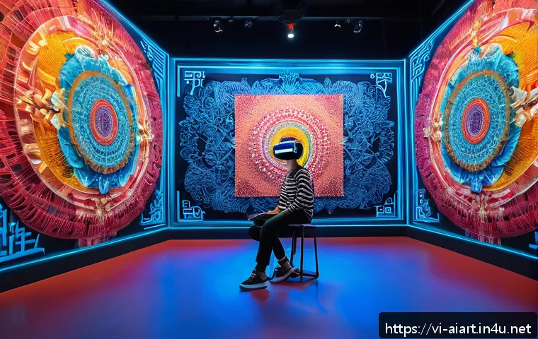 GAN 예술 - A futuristic digital art studio in Hanoi, Vietnam, showcasing a Vietnamese artist using a GAN-powere...